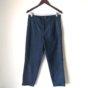 Madewell elastic waist pinstripe pant